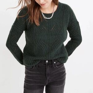 Madewell Charley Pullover Emerald Sweater size XS Alpaca Blend Chunky Knit